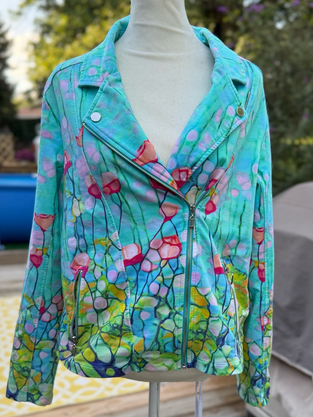 Simply Art By Dolcezza Blazer Jacket Bold Abstract Size L NWOT